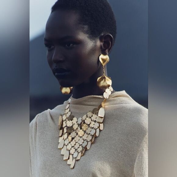 ZARA METAL TAGS NECKLACE - Picture 1 of 3